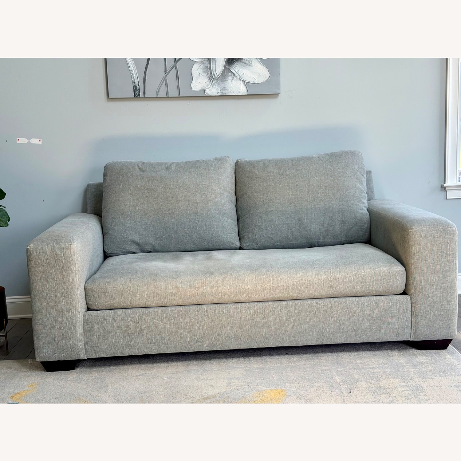 Pottery Barn Big Sur Square Arm Light Gray Fabric 3+ Seater Sofa - image-1