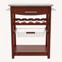 Dark Brown Wood Bar Cart