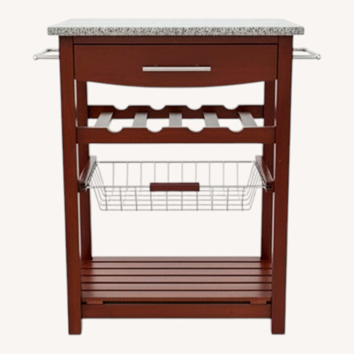 Used Dark Brown Wood Bar Cart for sale on AptDeco