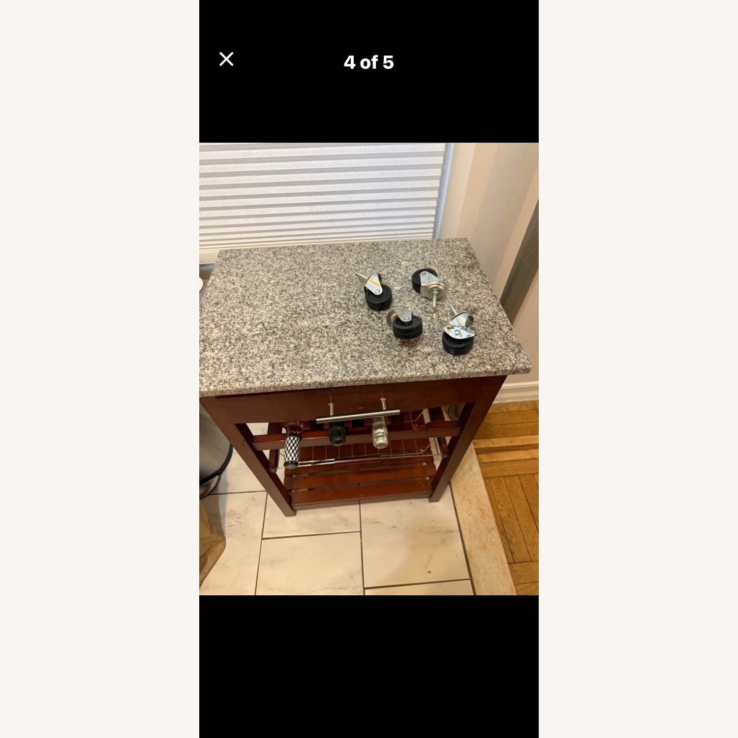 Dark Brown Wood Bar Cart - image-3