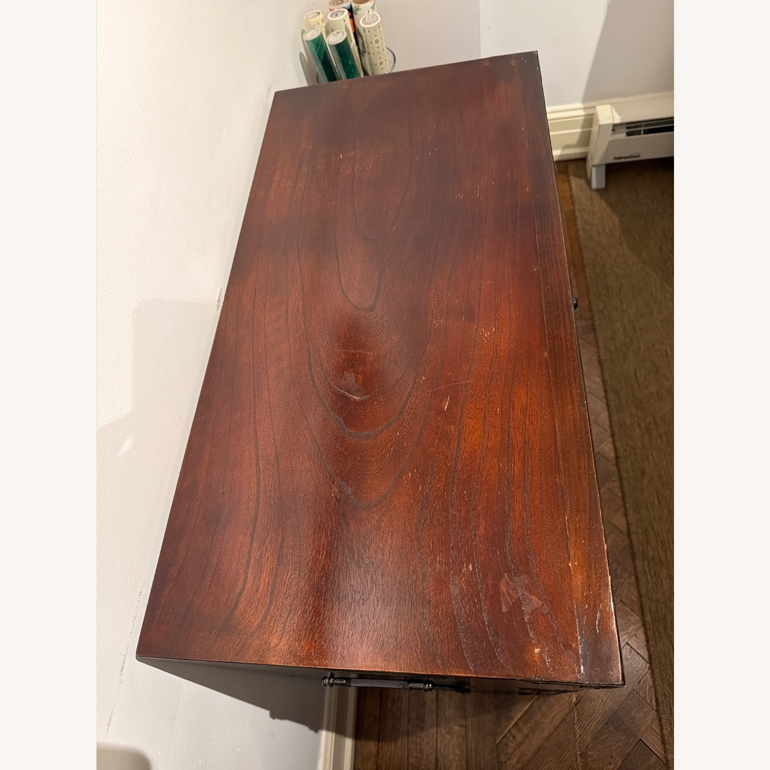 Vintage/Antique Dark Brown Wood Chest - image-4