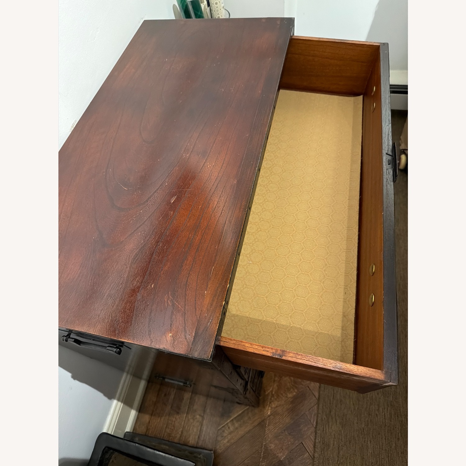Vintage/Antique Dark Brown Wood Chest - image-5