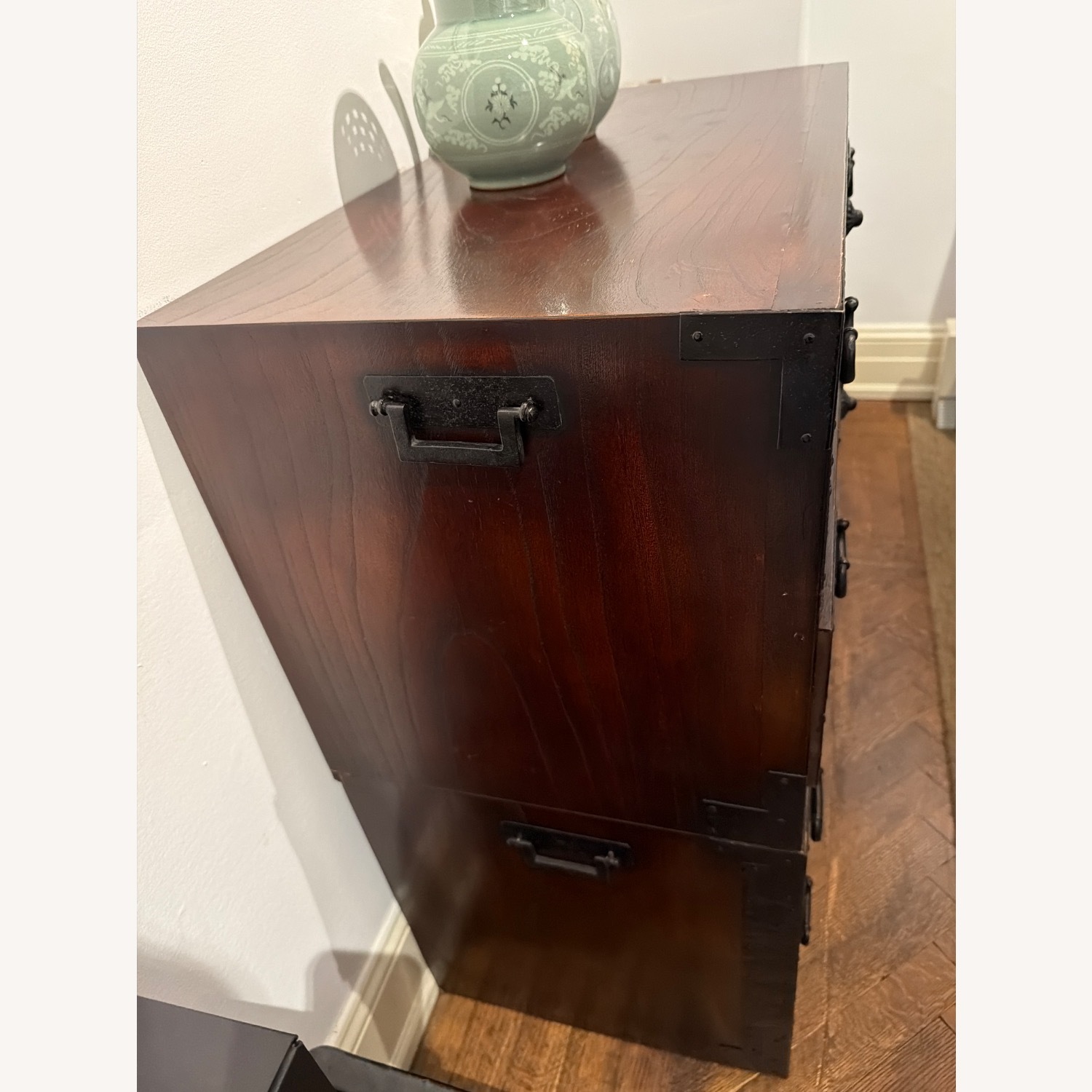 Vintage/Antique Dark Brown Wood Chest - image-3