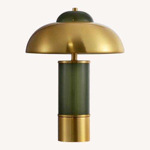Used Joss & Main Green Glass Table Lamp for sale on AptDeco