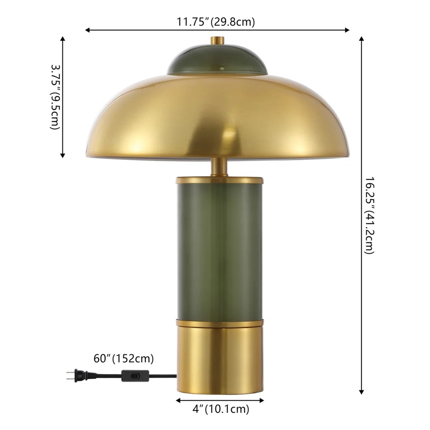 Joss & Main Green Glass Table Lamp - image-2