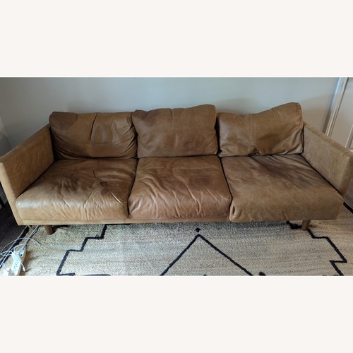 Used Article Light Brown Nirvana 81" Leather Sofa for sale on AptDeco