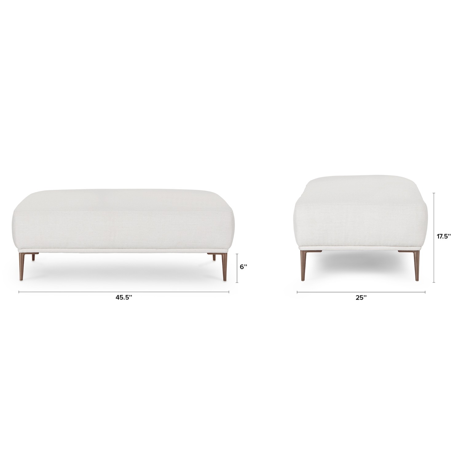 Article Abisko White Fabric Ottoman - image-4