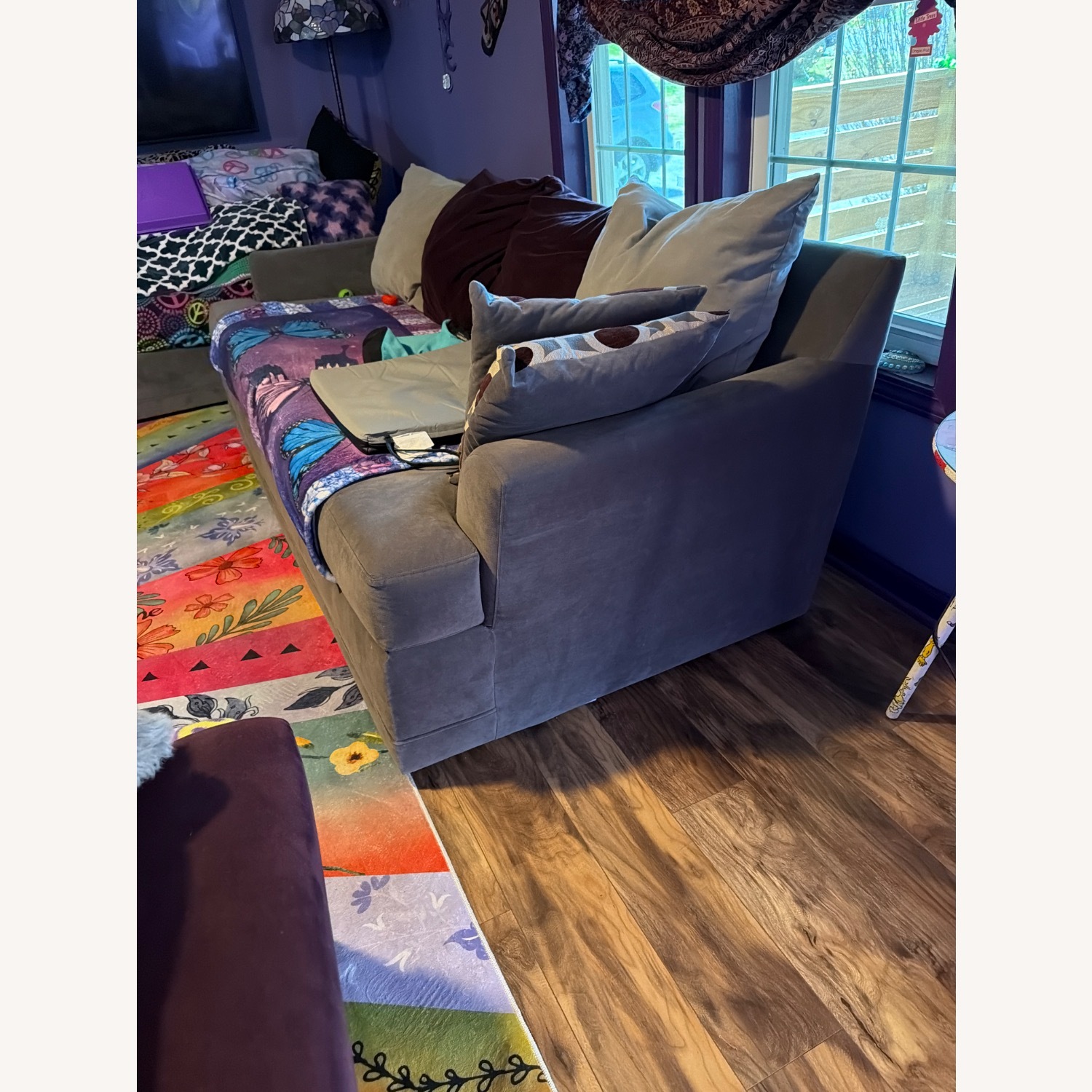 Blue 2 Seater Sofa - image-1