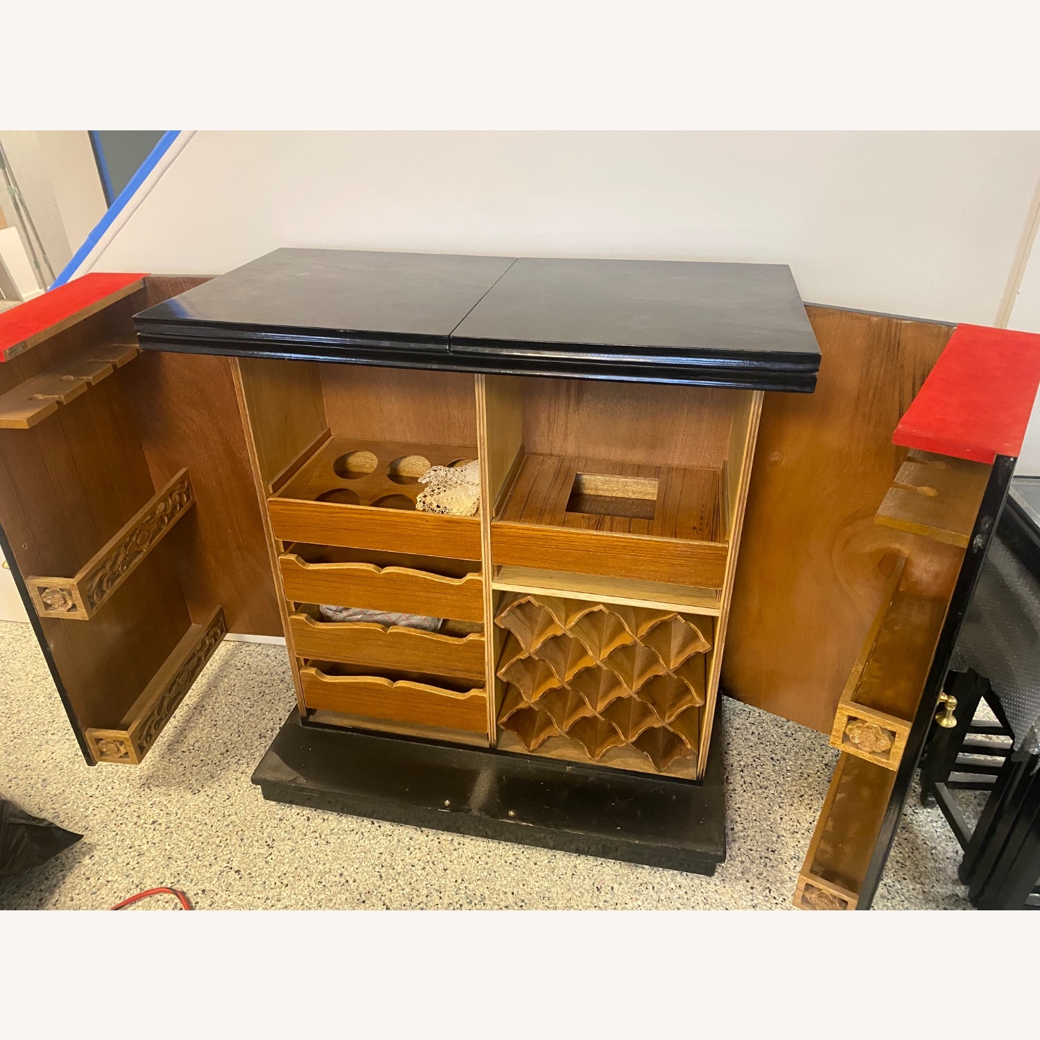 Vintage/Antique Finds Black Wood Bar Carts - image-2