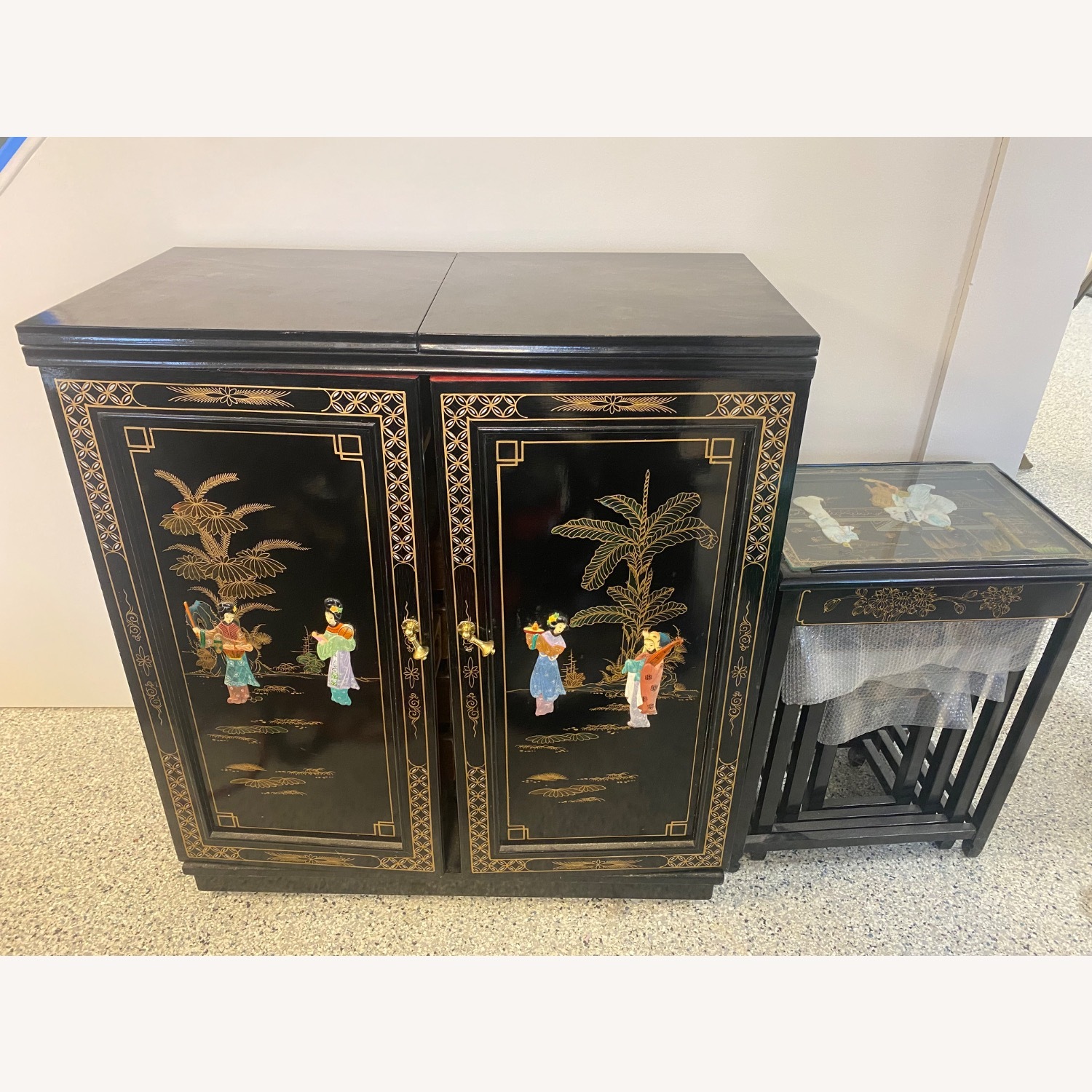 Vintage/Antique Finds Black Wood Bar Carts - image-1