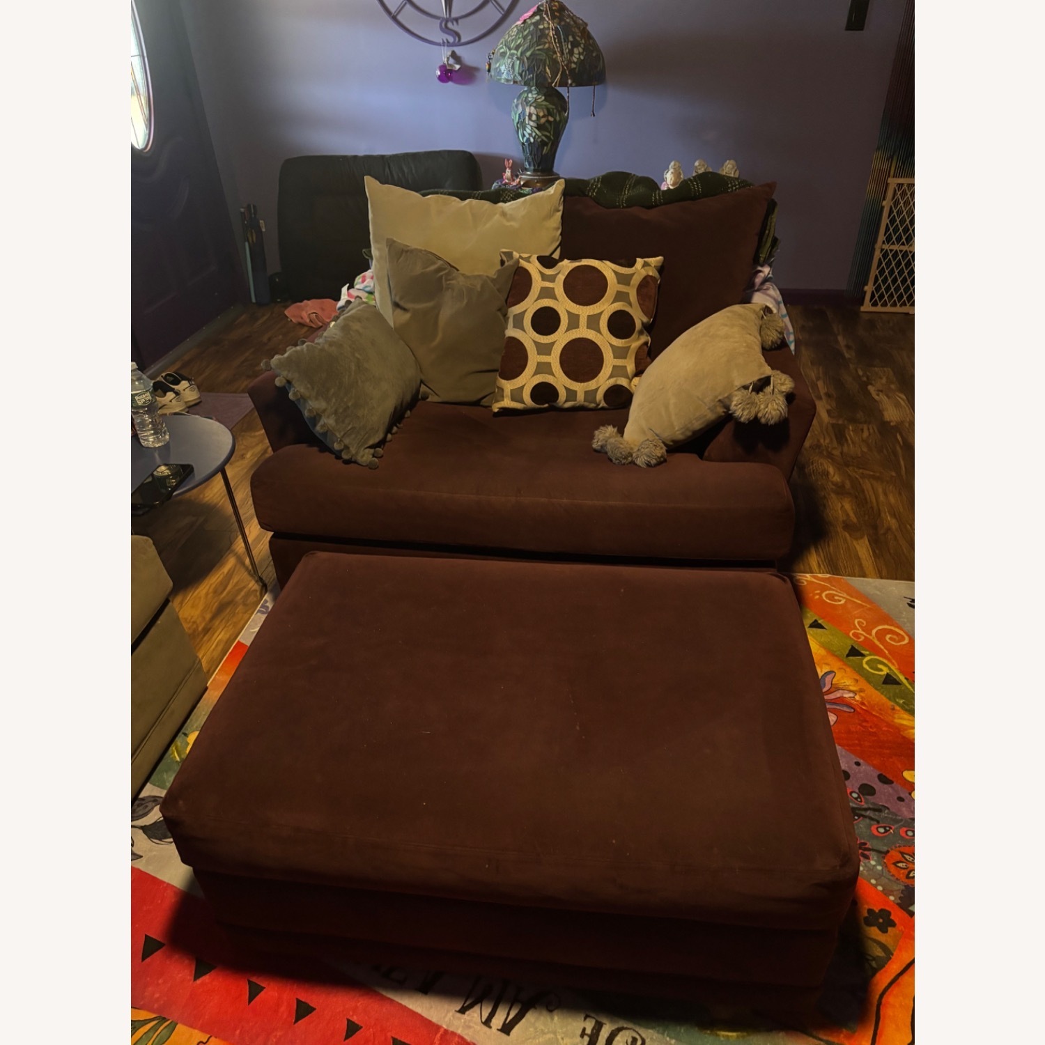 Vintage/Antique Purple Ottoman - image-2