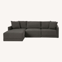 3 Piece Sectional Couch + 2 Grey Pillows