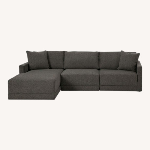 Used 3 Piece Sectional Couch + 2 Grey Pillows for sale on AptDeco