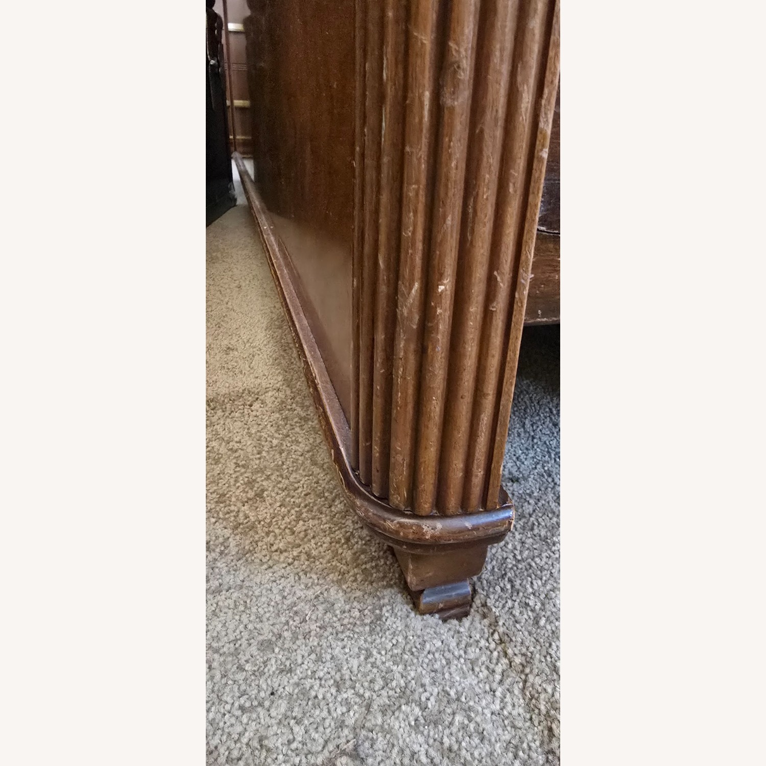 Vintage/Antique Finds Dark Brown Wood Full Bed - image-5