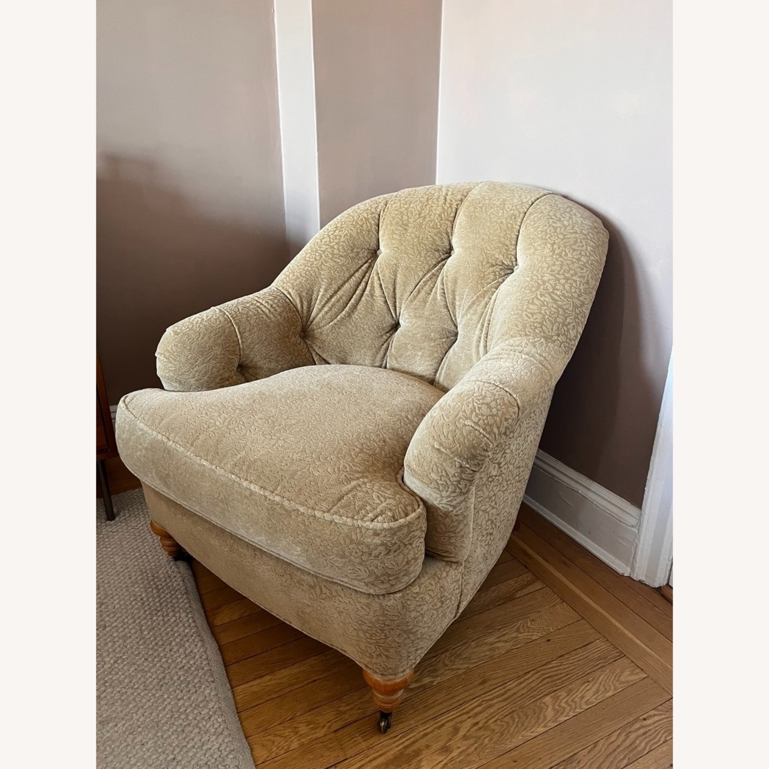 Lee Industries Gold Velvet Armchair - image-2