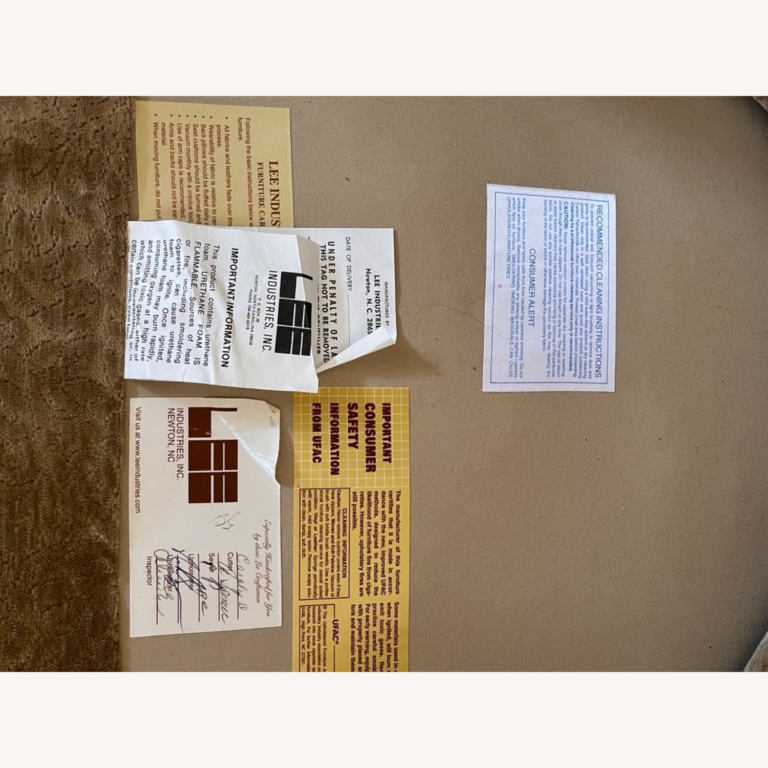 Lee Industries Gold Velvet Armchair - image-6