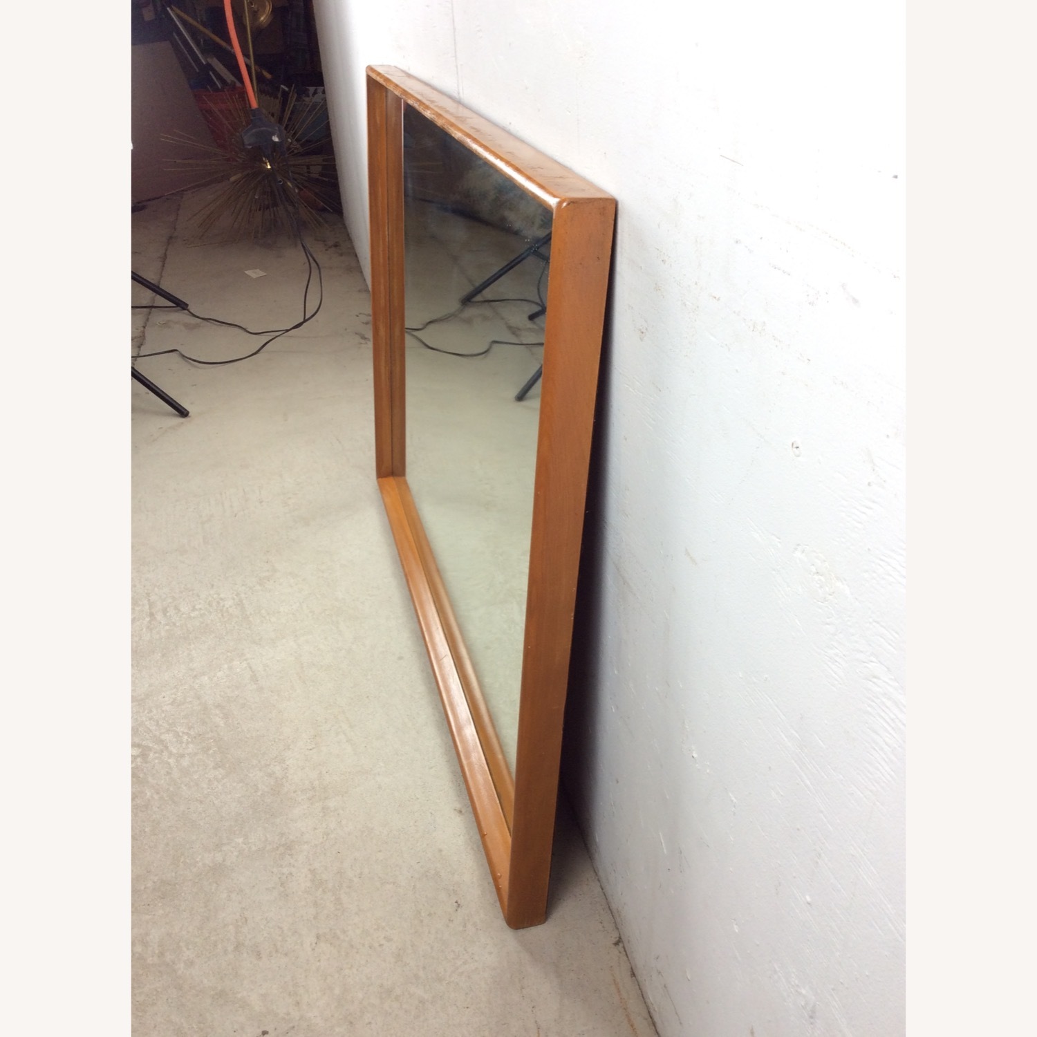 Mid Century Long Mirror with Maple Frame - image-16