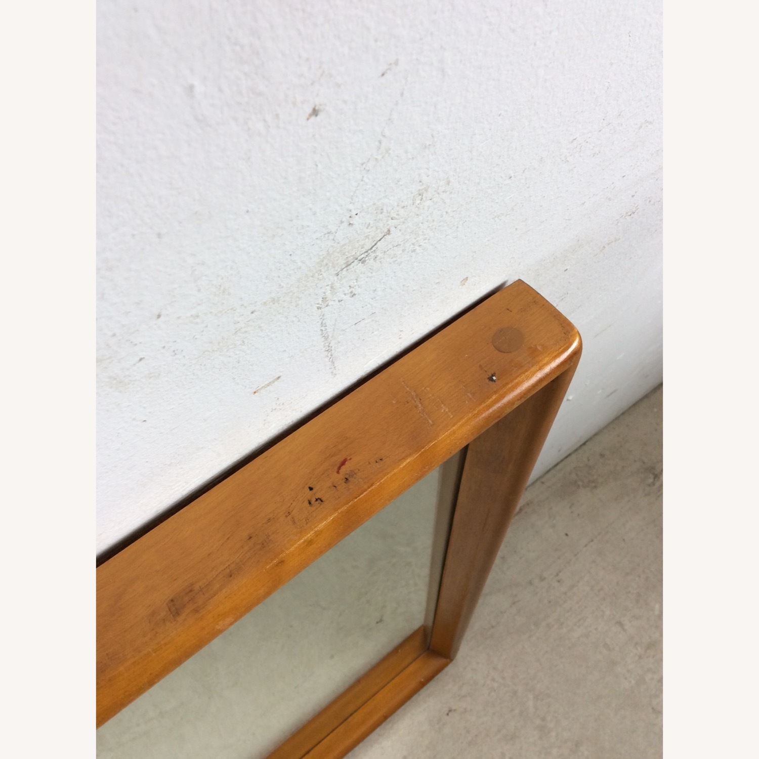 Mid Century Long Mirror with Maple Frame - image-8