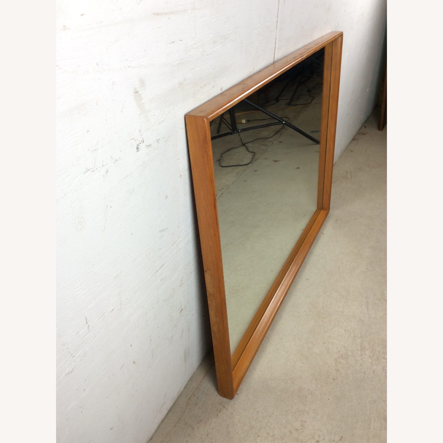 Mid Century Long Mirror with Maple Frame - image-13