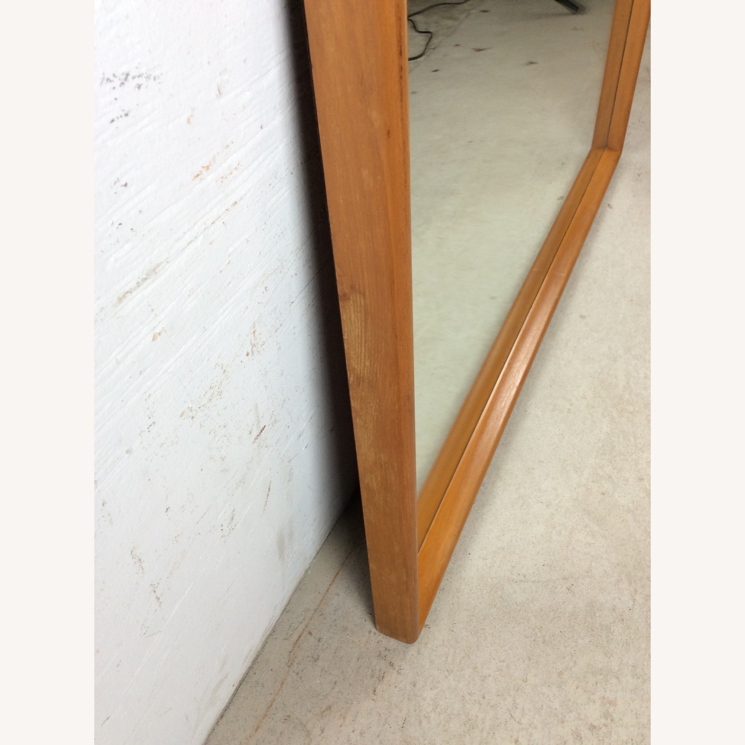Mid Century Long Mirror with Maple Frame - image-14