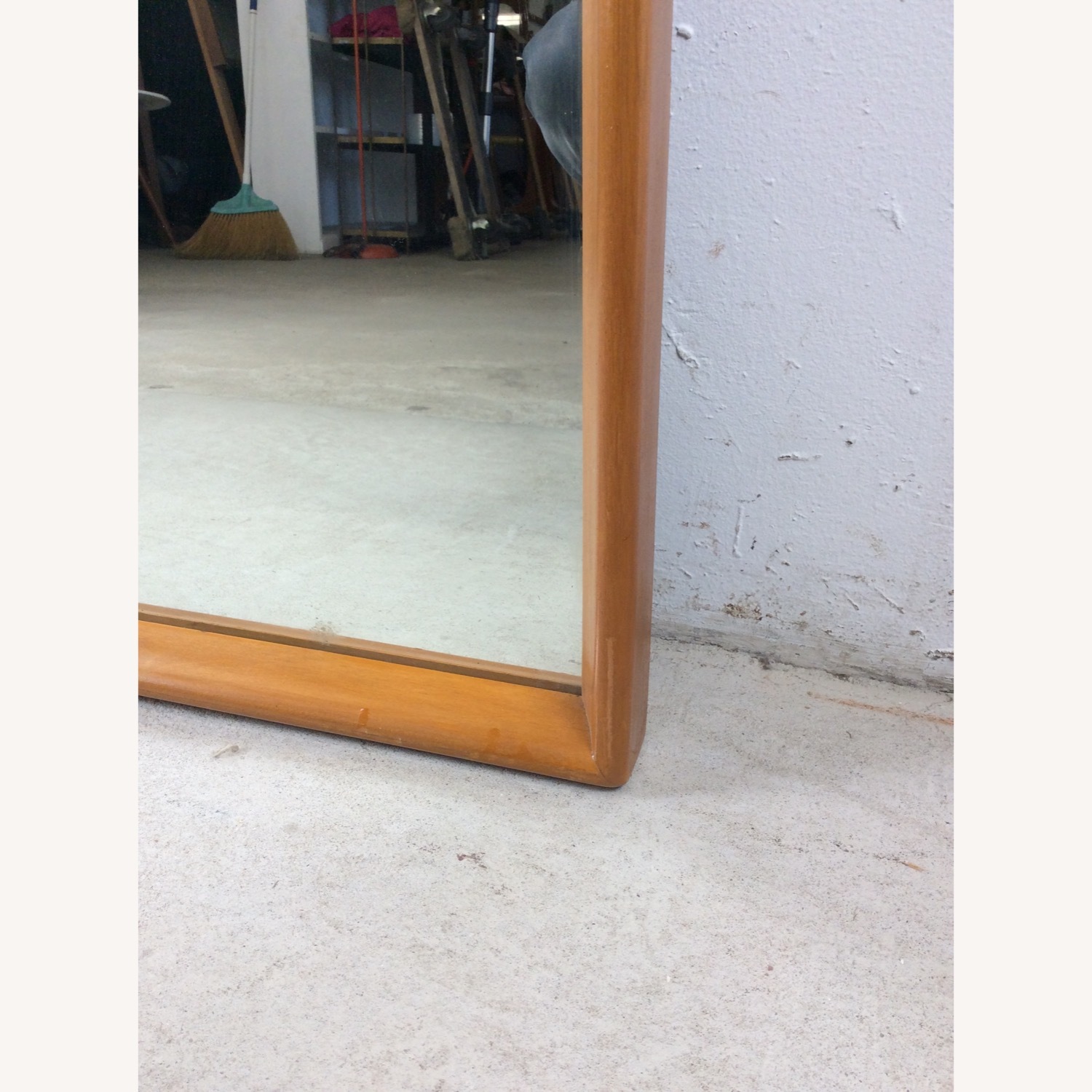 Mid Century Long Mirror with Maple Frame - image-10