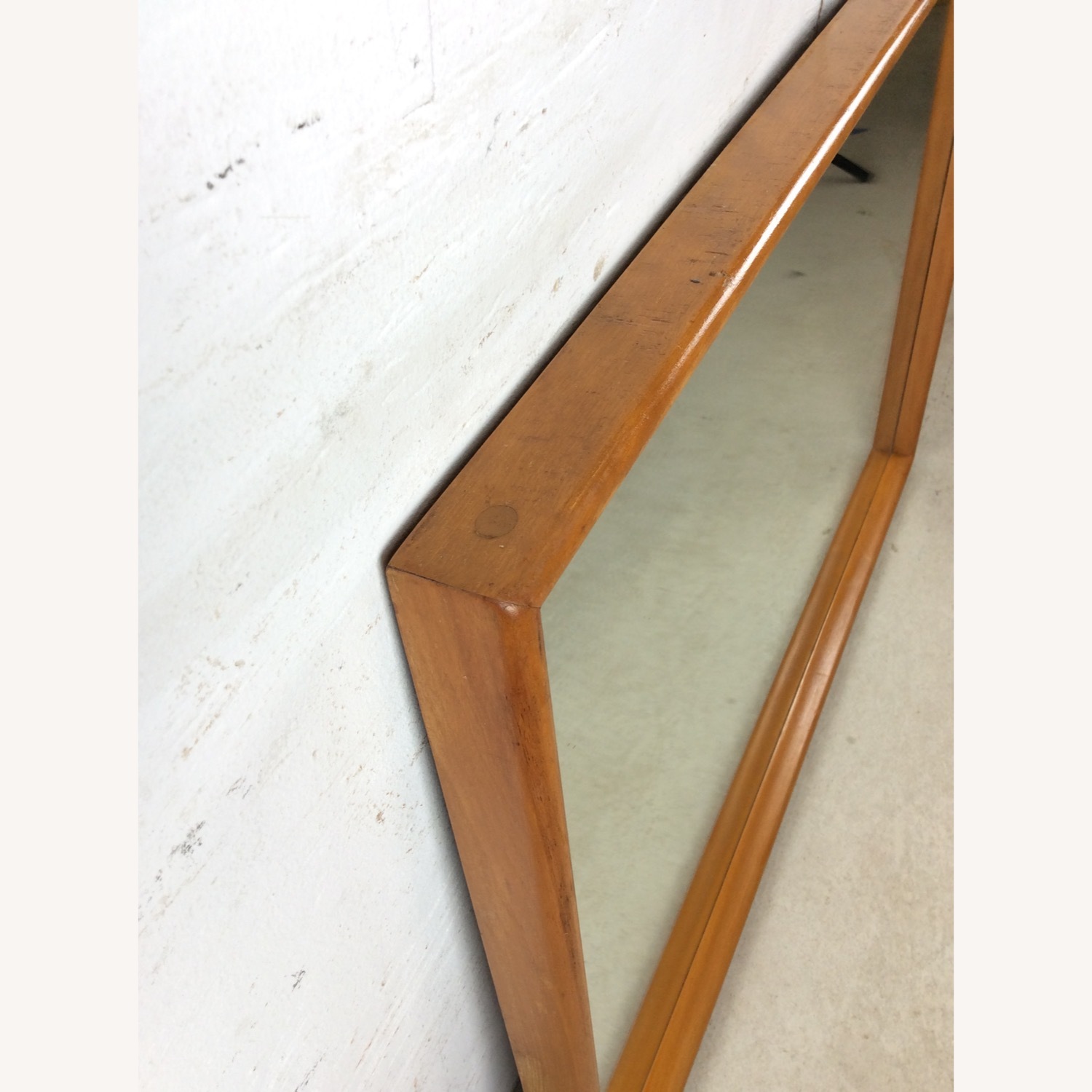 Mid Century Long Mirror with Maple Frame - image-15