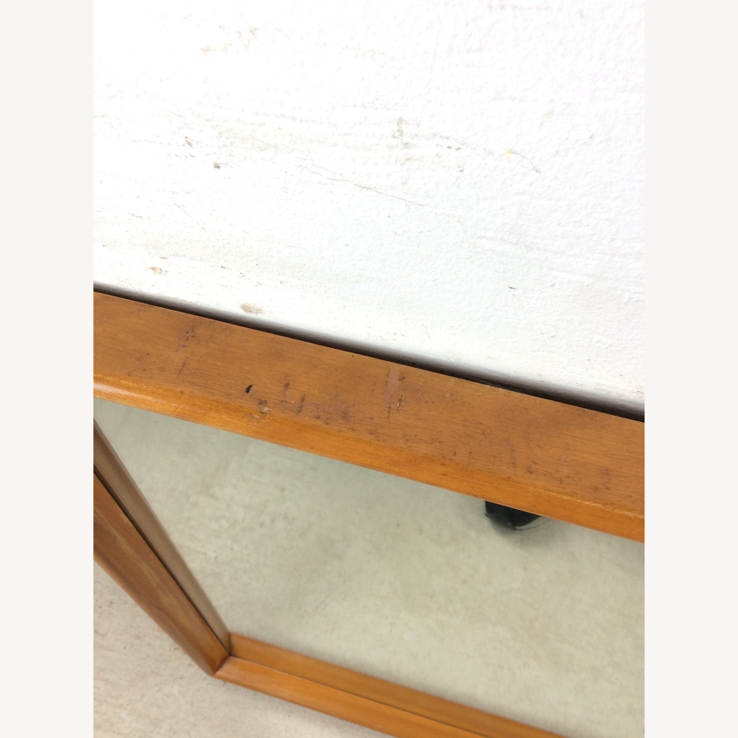 Mid Century Long Mirror with Maple Frame - image-6