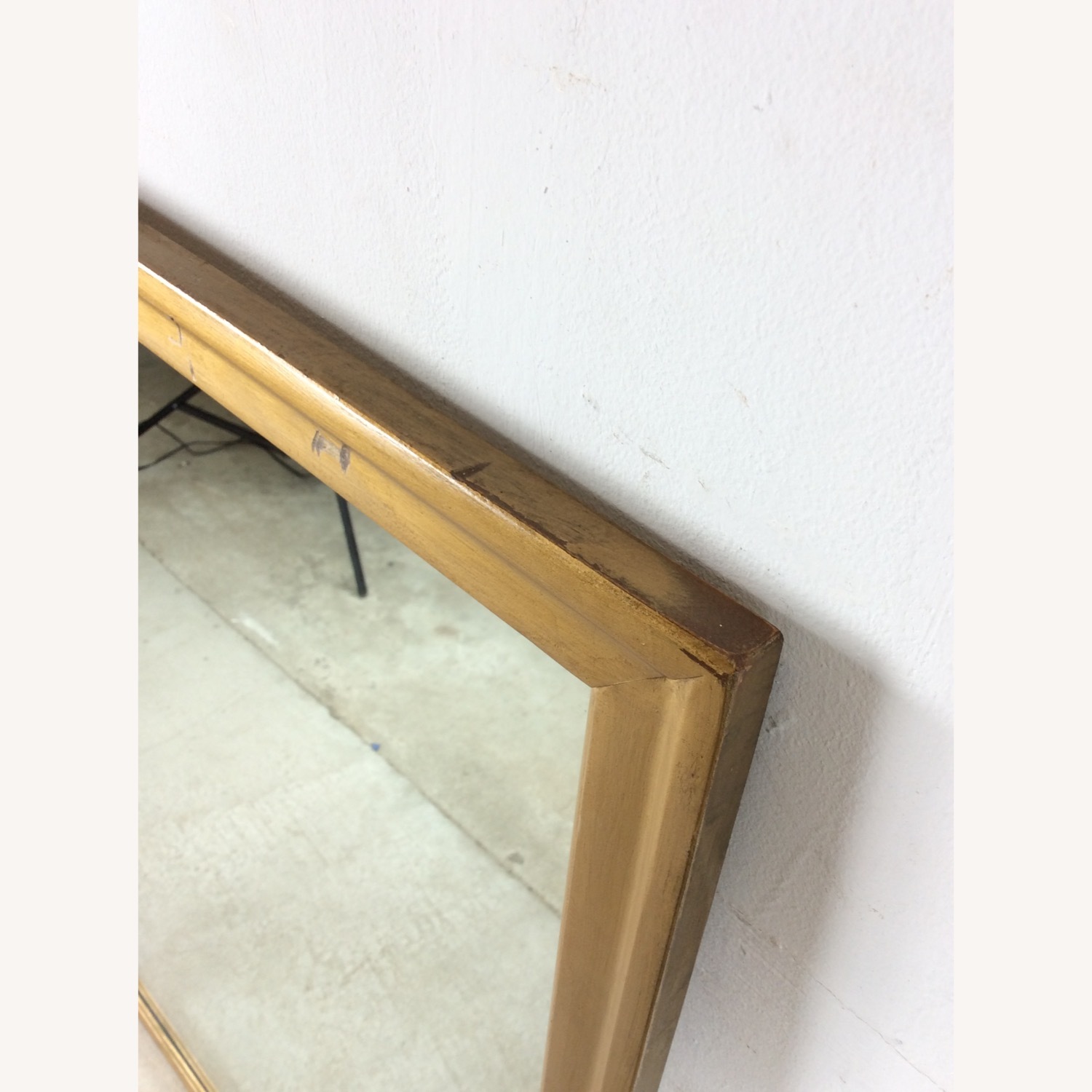 Mid Century Rectangular Mirror with Blonde Frame - image-9