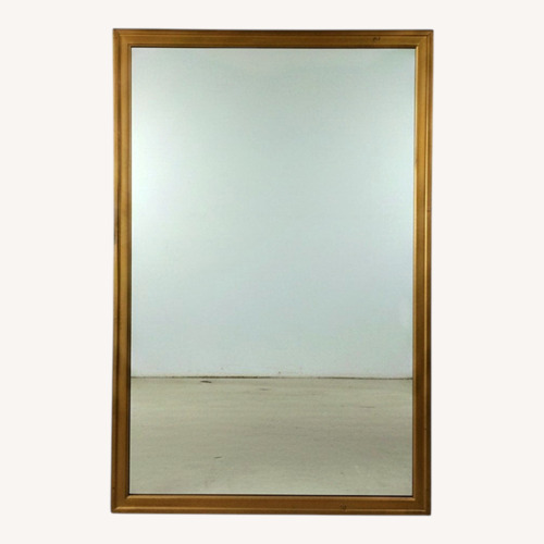 Used Mid Century Rectangular Mirror with Blonde Frame for sale on AptDeco
