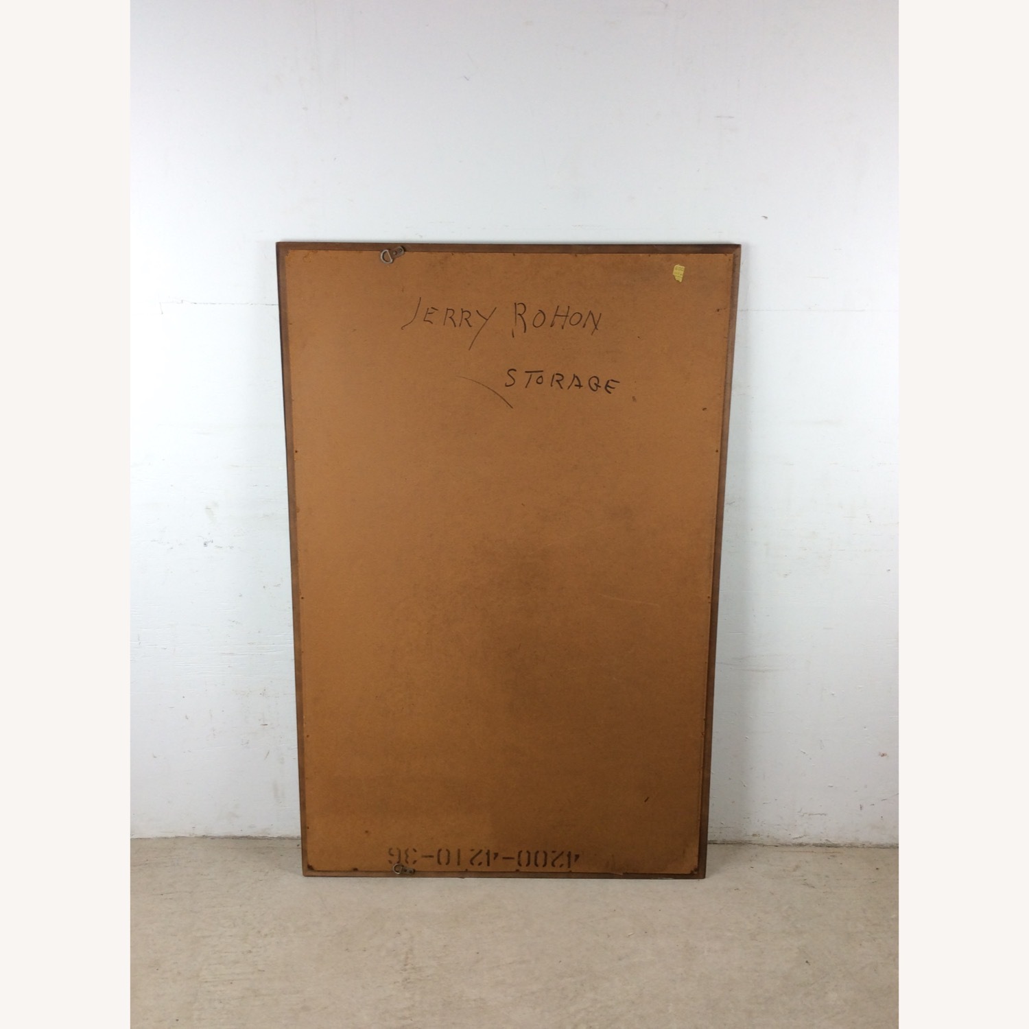 Mid Century Rectangular Mirror with Blonde Frame - image-17