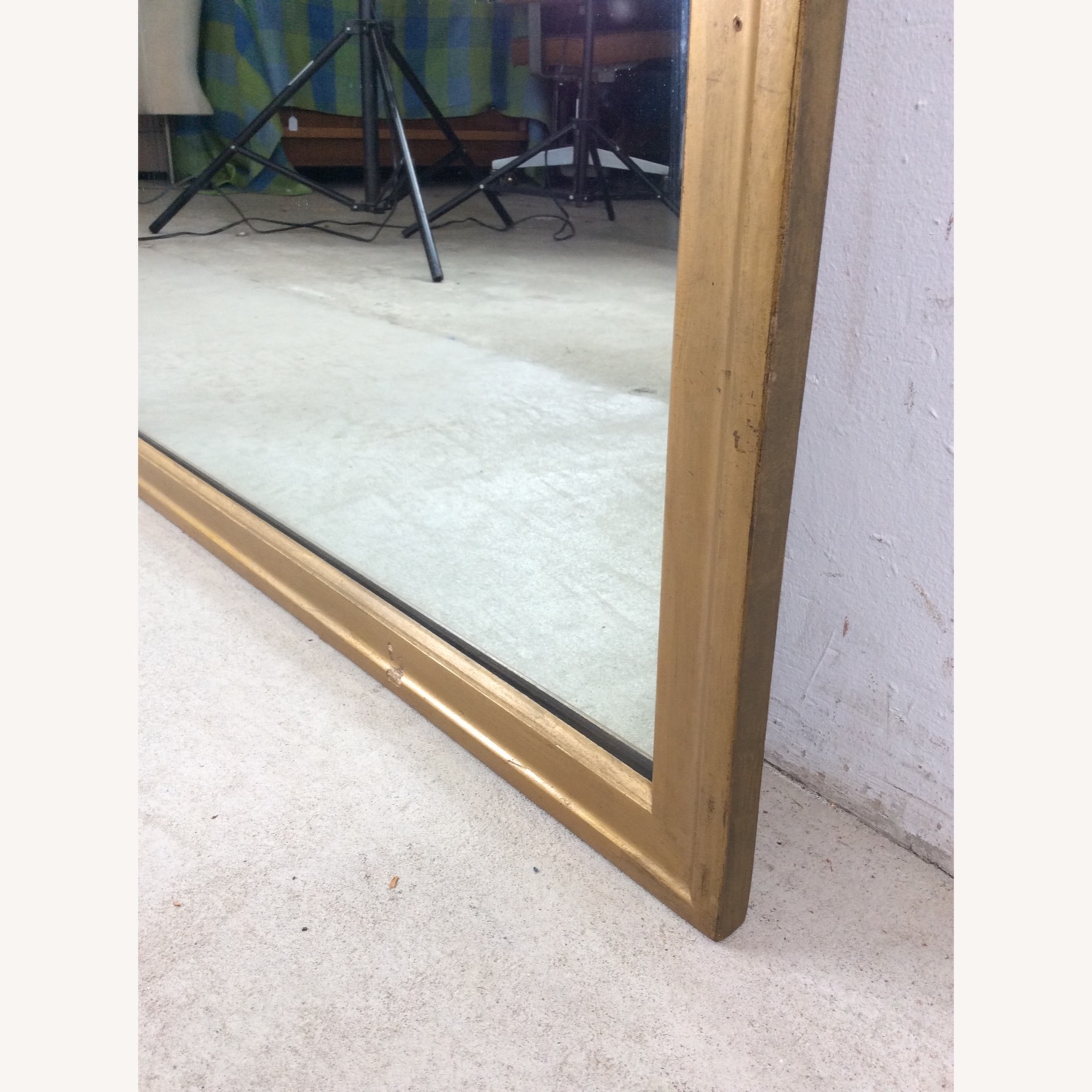 Mid Century Rectangular Mirror with Blonde Frame - image-12