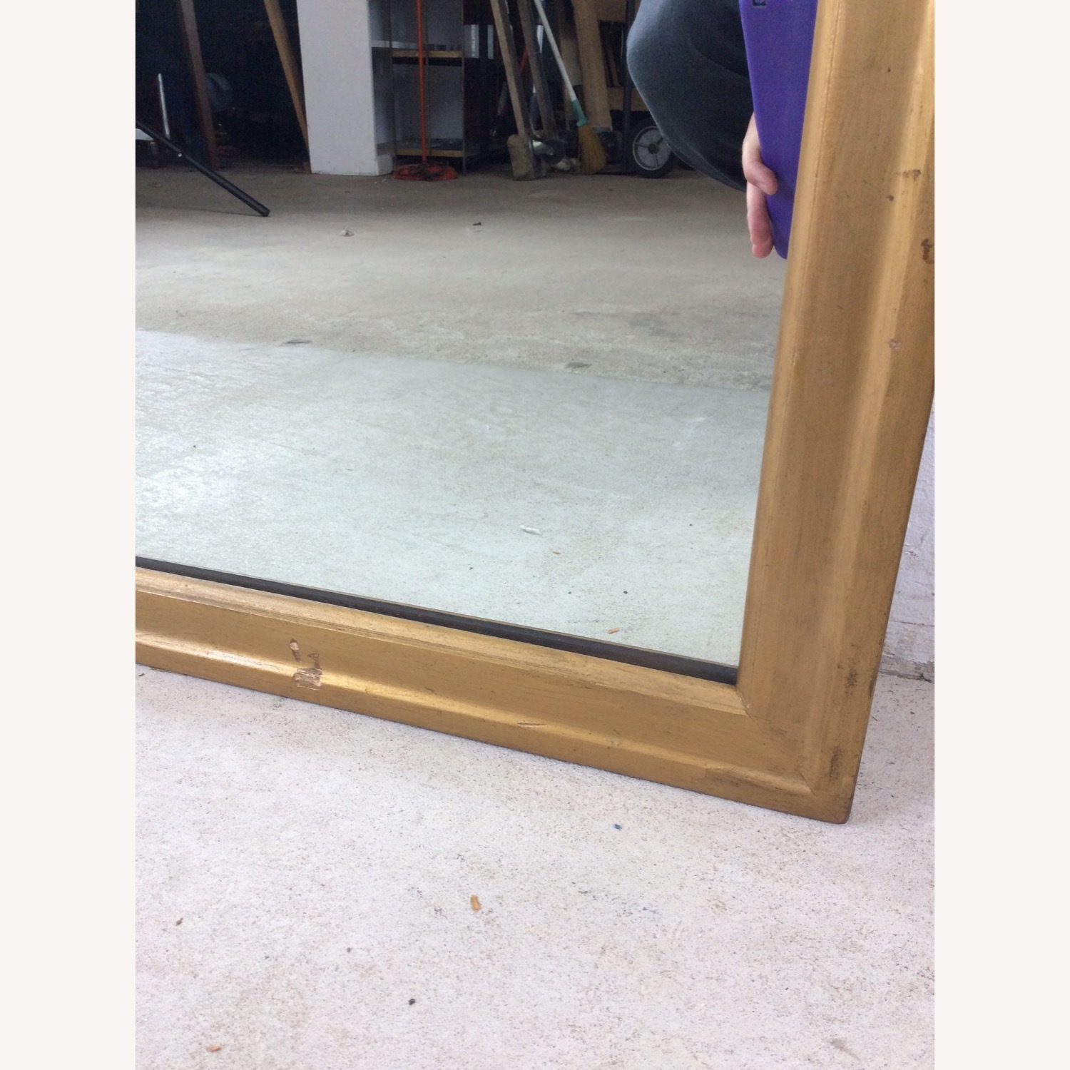 Mid Century Rectangular Mirror with Blonde Frame - image-11