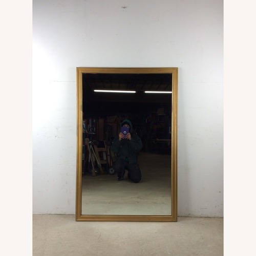 Used Mid Century Rectangular Mirror with Blonde Frame for sale on AptDeco