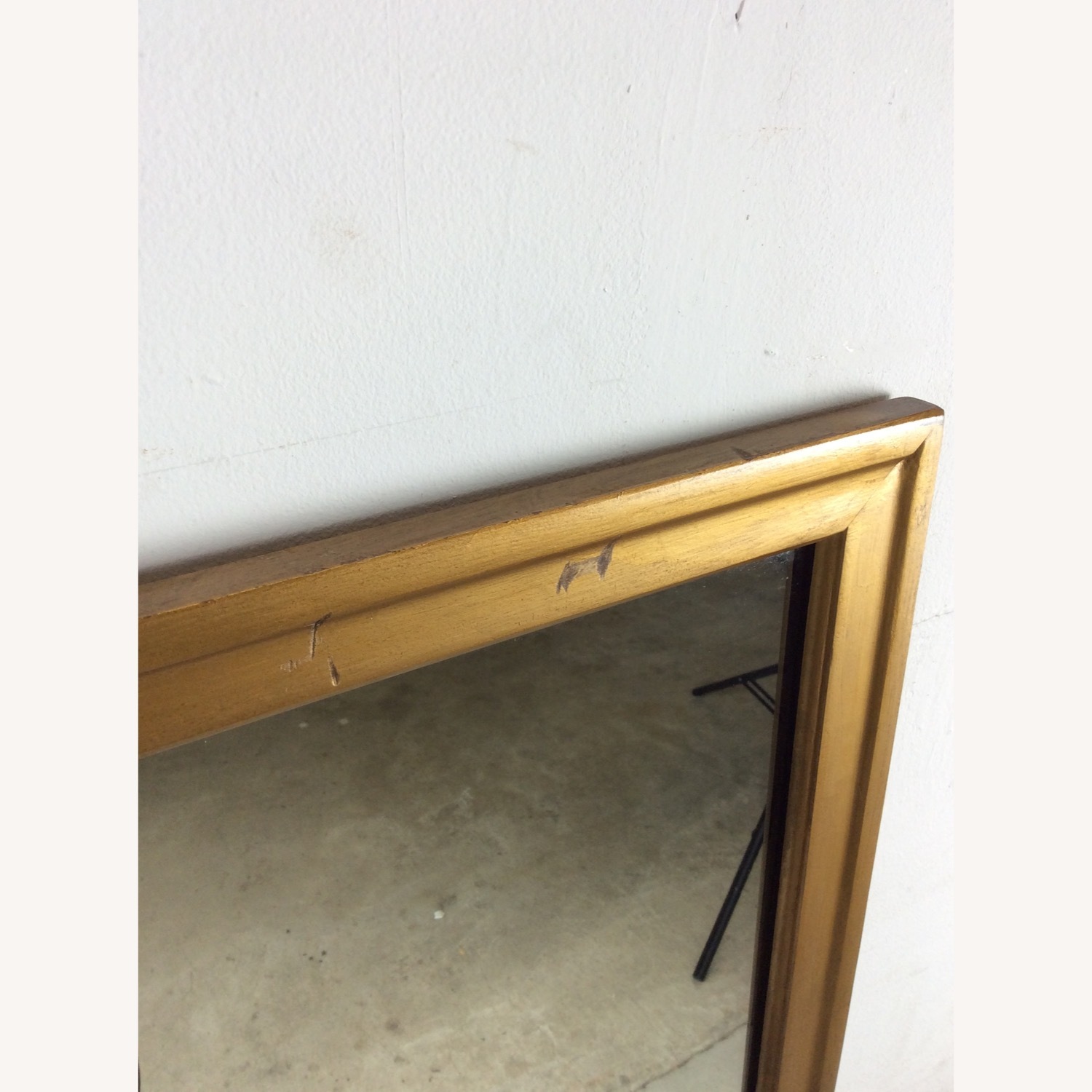 Mid Century Rectangular Mirror with Blonde Frame - image-8