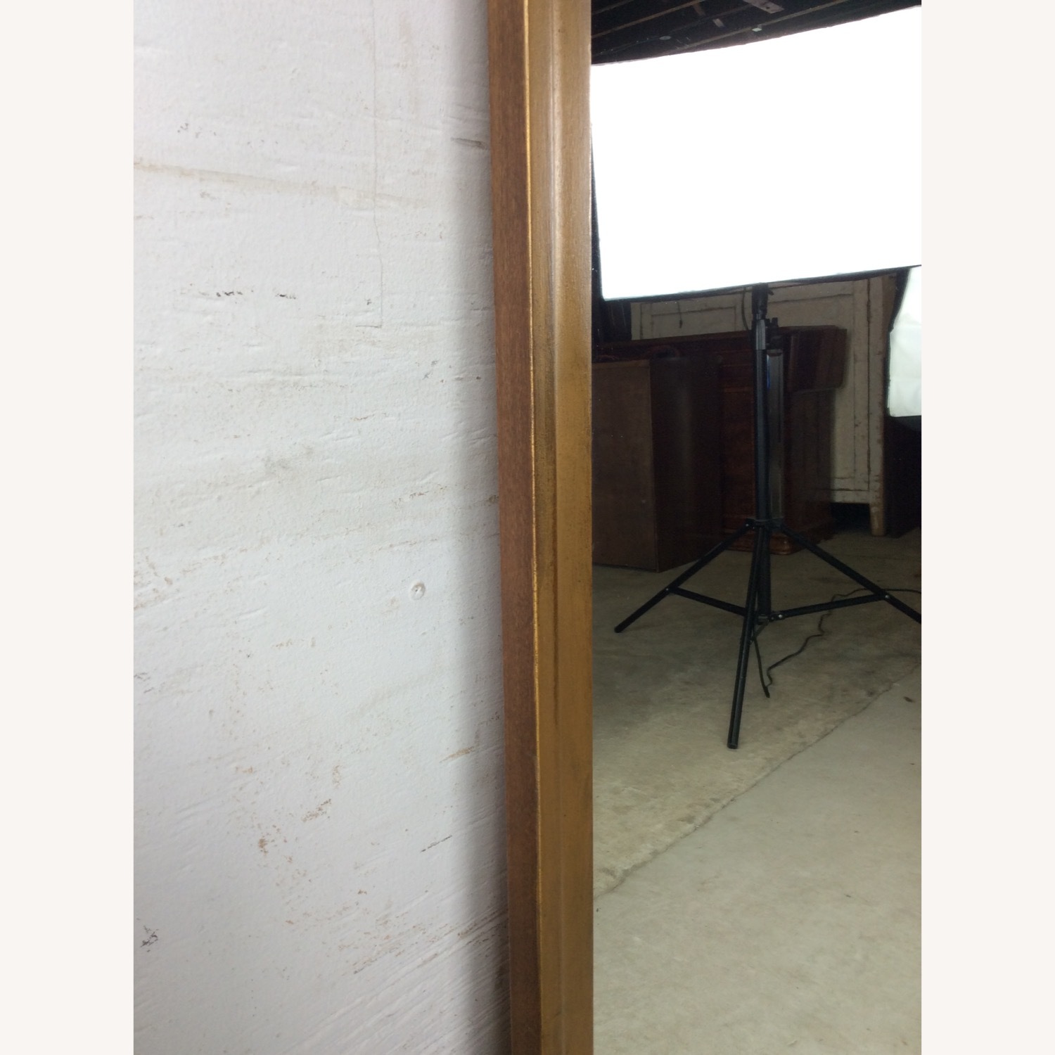 Mid Century Rectangular Mirror with Blonde Frame - image-15