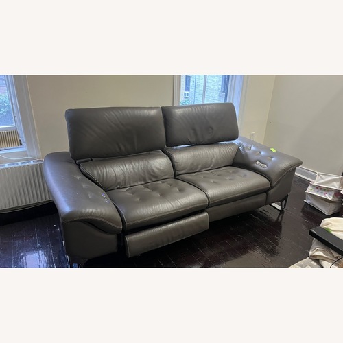 Used Roche Bobois Light Gray Leather 2 Seater Sofa for sale on AptDeco