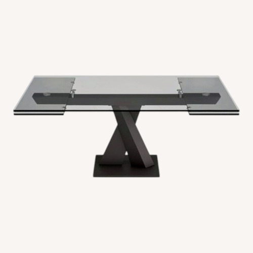 Used Roche Bobois Axel Glass Dining Table for sale on AptDeco