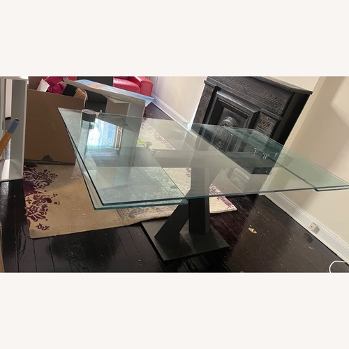 Used Roche Bobois Axel Glass Dining Table for sale on AptDeco