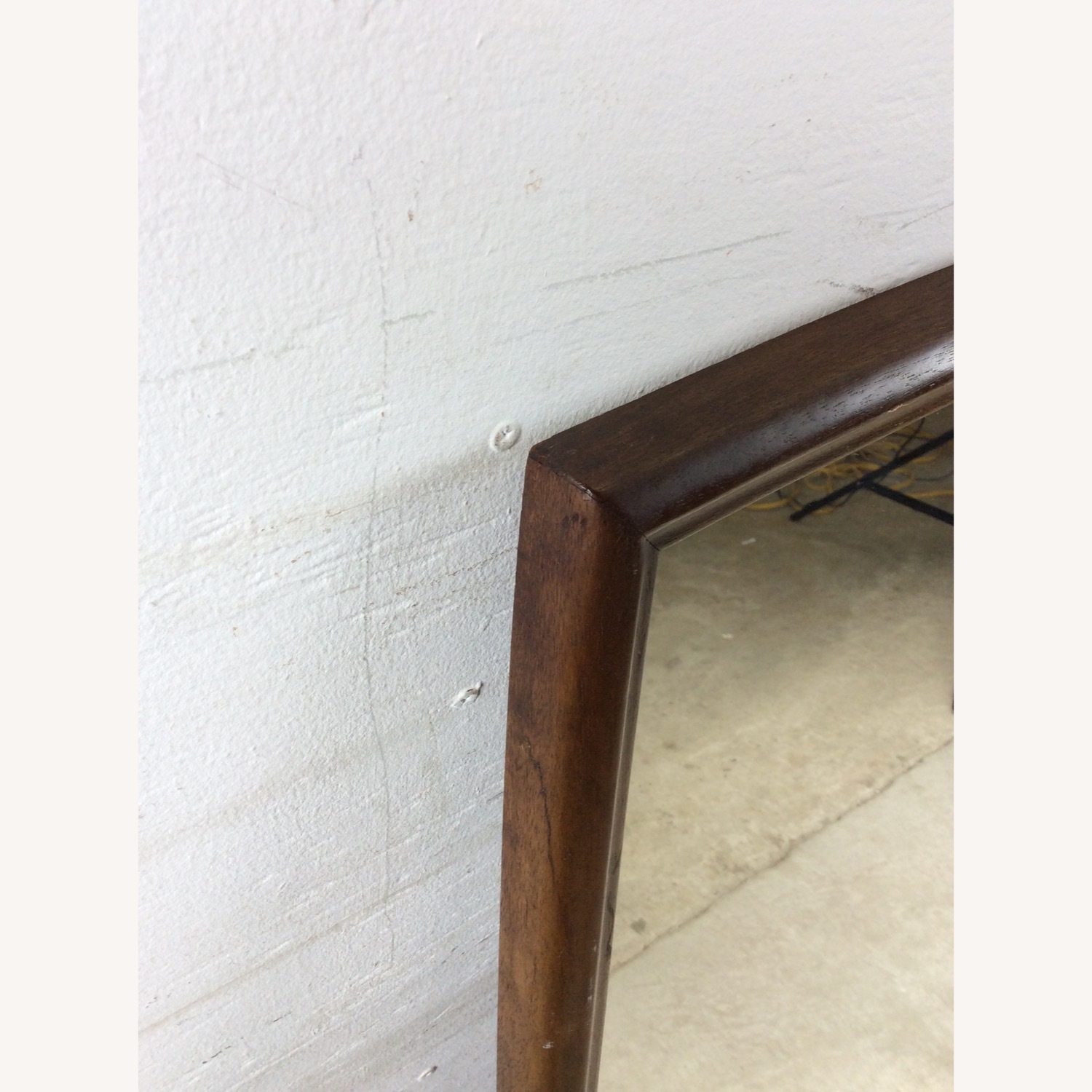 Mid Century Walnut Wall Mirror with Rounded Frame - image-16