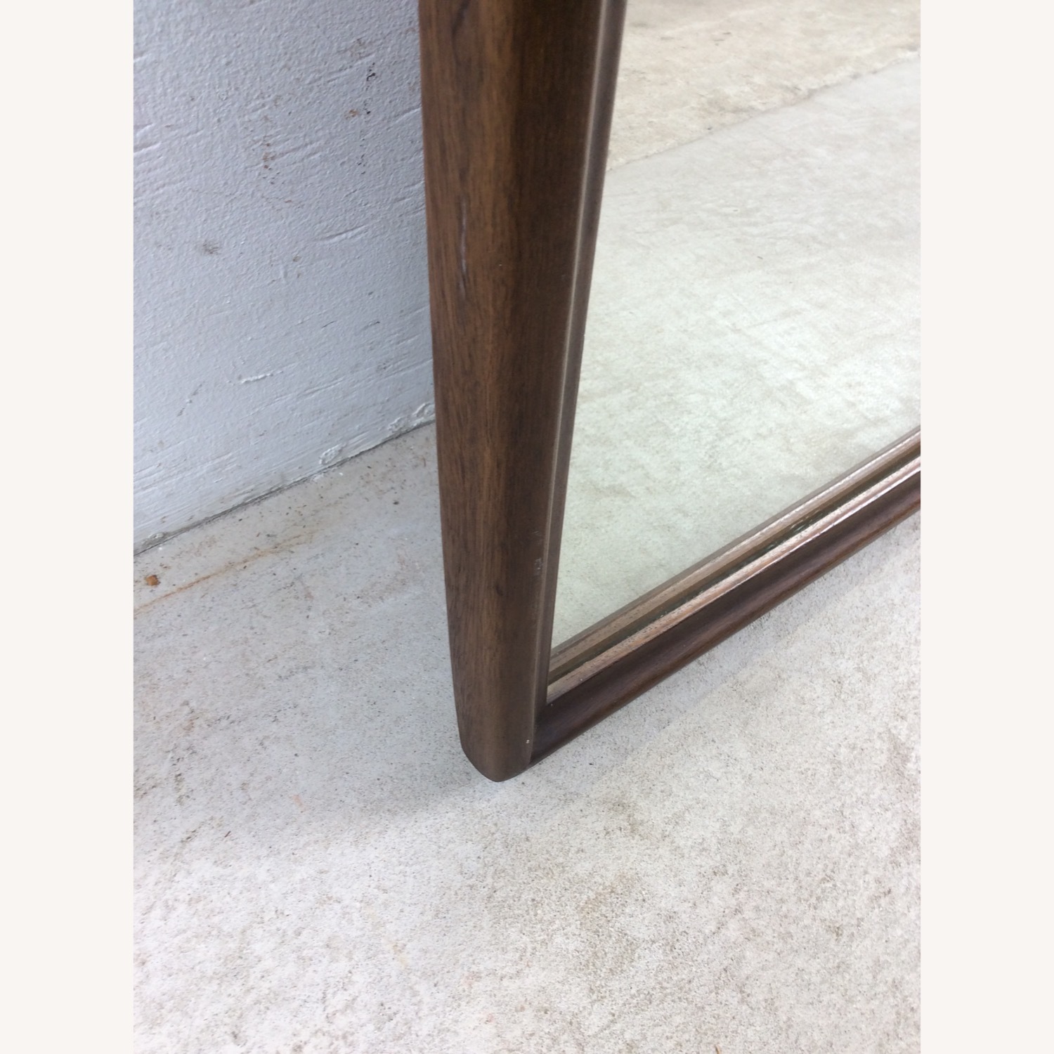 Mid Century Walnut Wall Mirror with Rounded Frame - image-17