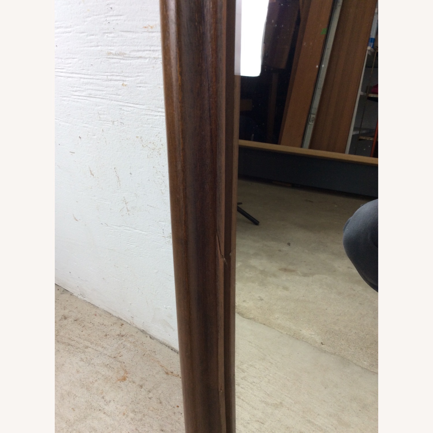 Mid Century Walnut Wall Mirror with Rounded Frame - image-11