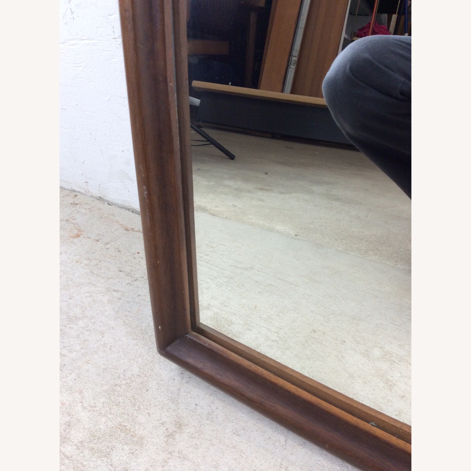 Mid Century Walnut Wall Mirror with Rounded Frame - image-10