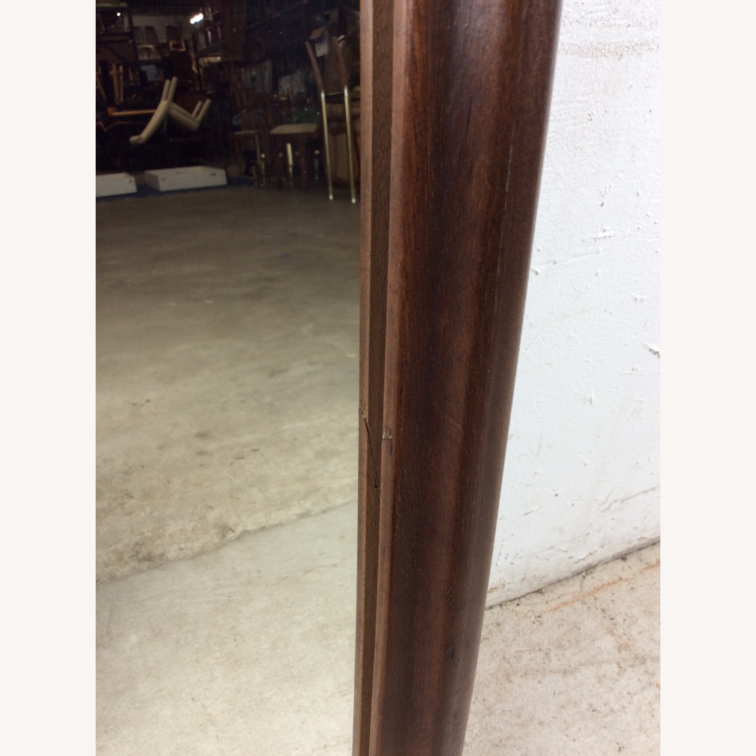 Mid Century Walnut Wall Mirror with Rounded Frame - image-8