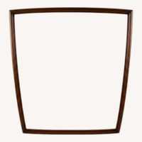 Mid Century Walnut Wall Mirror with Rounded Frame