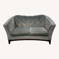 Cindy Crawford Home Blue Microsuede 2 Seater Sofa