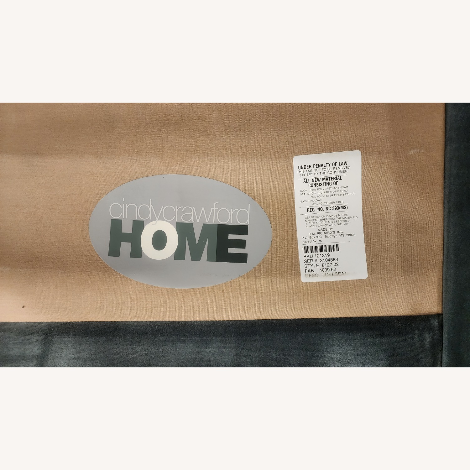 Cindy Crawford Home Blue Microsuede 2 Seater Sofa - image-2