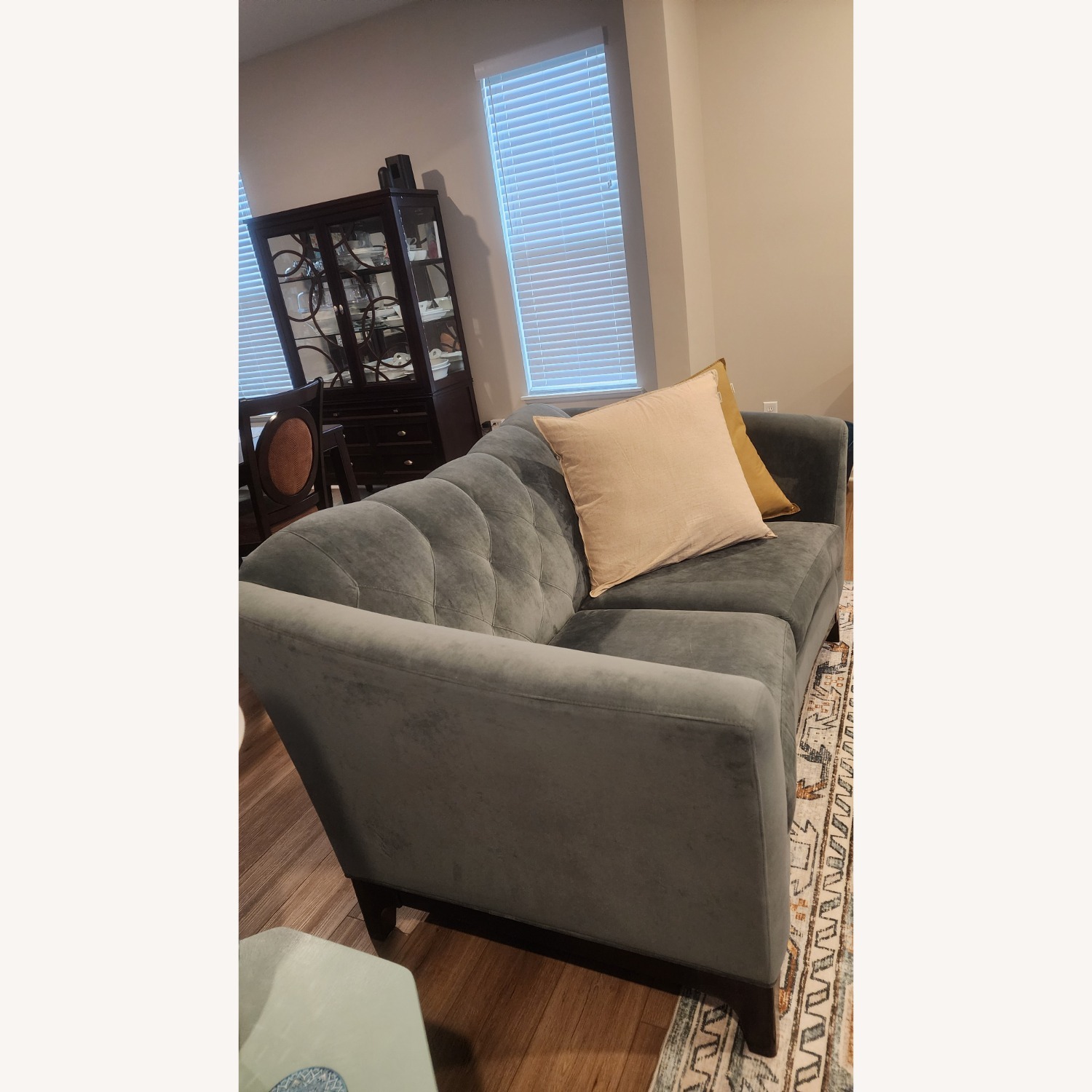 Cindy Crawford Home Blue Microsuede 2 Seater Sofa - image-5