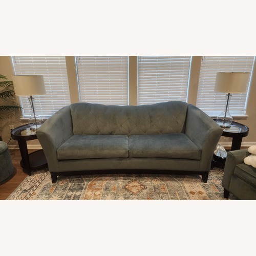Used Blue Microsuede 3+ Seater Sofa for sale on AptDeco