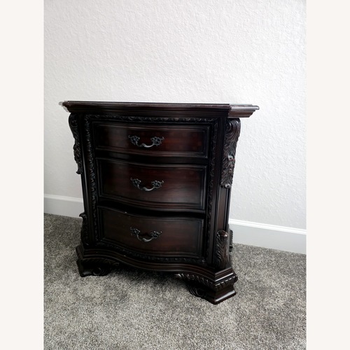 Used Vintage/Antique Finds Dark Brown Wood Nightstand for sale on AptDeco