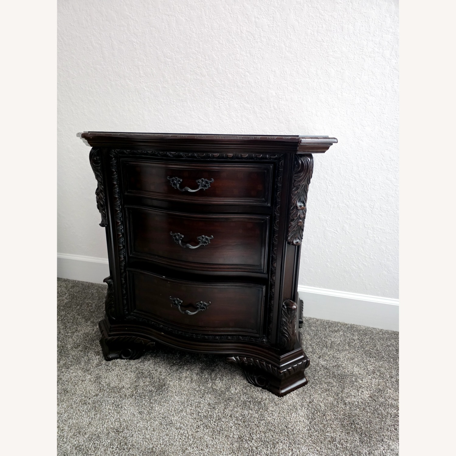 Vintage/Antique Finds Dark Brown Wood Nightstand - image-2